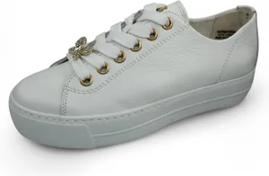 Paul Green Women's Affina Sneaker in White Cristall Leather - Size 10 M