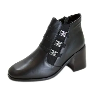 PEERAGE Jolene Women's Wide Width Leather Ankle Boots