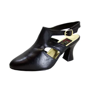 PEERAGE Jorja Women's Wide Width Louis-Heel Leather Dress Pumps