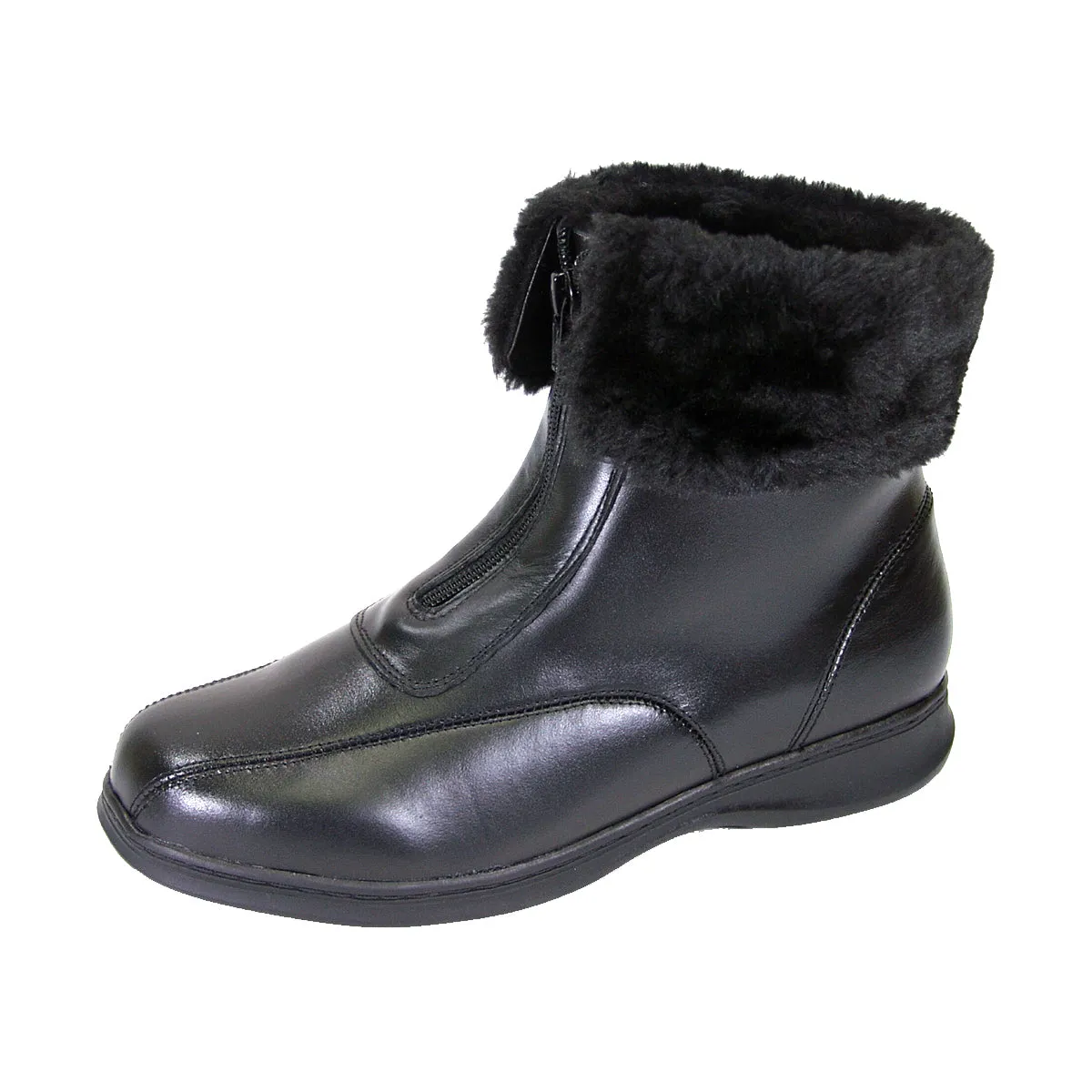 PEERAGE Lana Women's Wide Width Casual Leather Ankle Boots