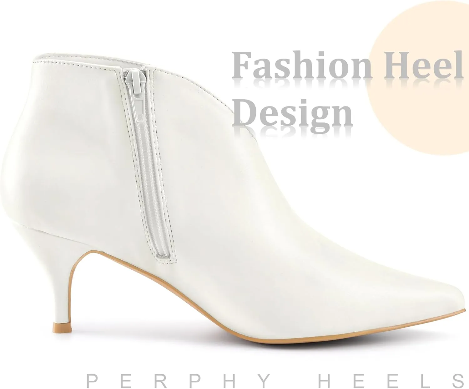 Perphy Pointed Toe V Cutout Stiletto Heel Ankle Booties for Women
