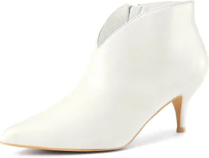 Perphy Pointed Toe V Cutout Stiletto Heel Ankle Booties for Women