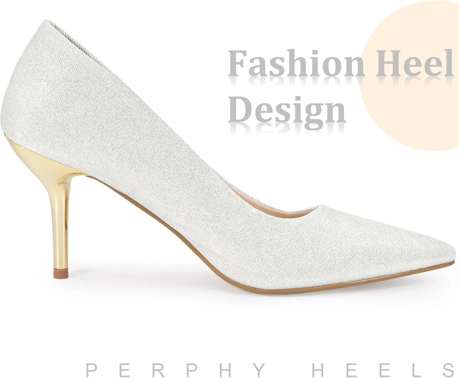 Perphy Pointy Toe Stiletto Heel Wedding Sparkly Heels Pumps for Women