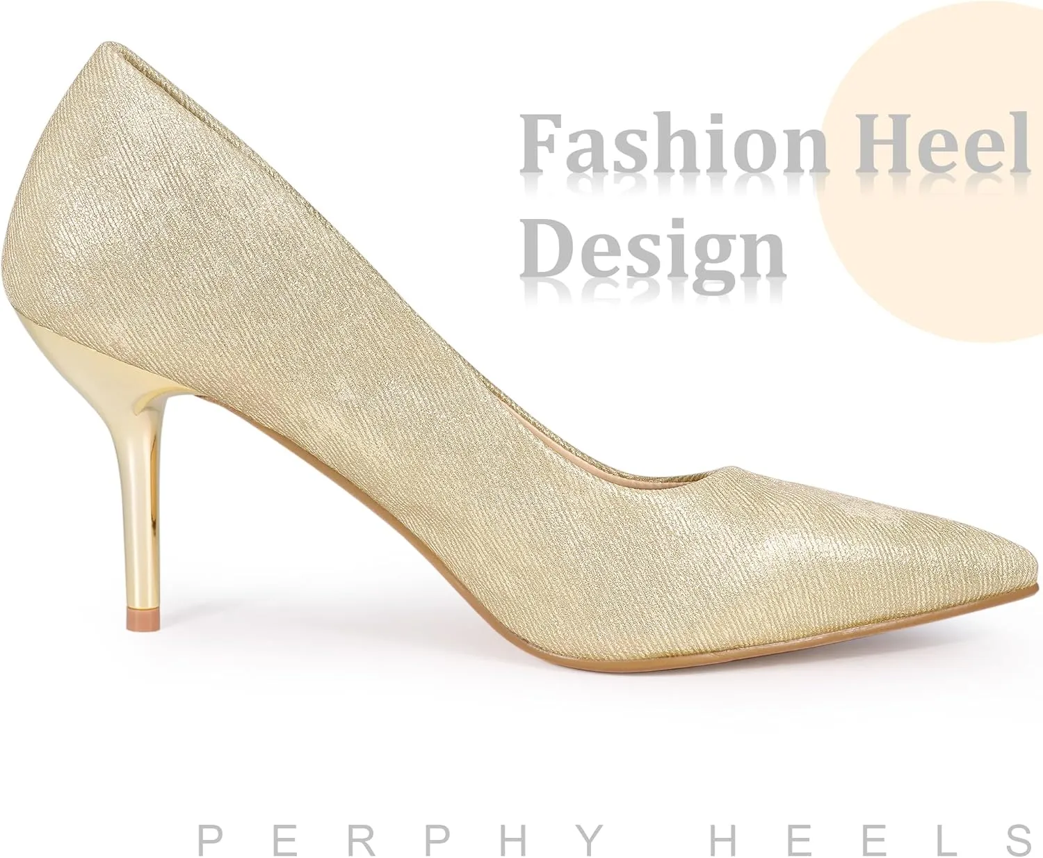 Perphy Pointy Toe Stiletto Heel Wedding Sparkly Heels Pumps for Women