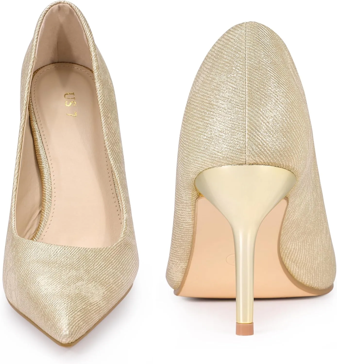 Perphy Pointy Toe Stiletto Heel Wedding Sparkly Heels Pumps for Women