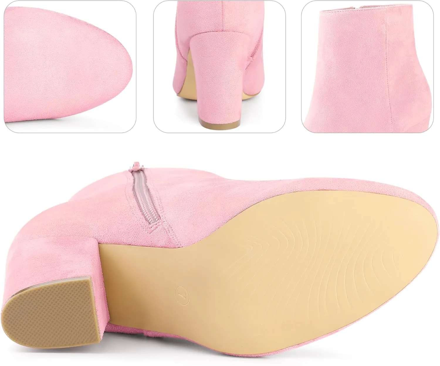 Perphy Round Toe Chunky High Heels Ankle Boots for Women