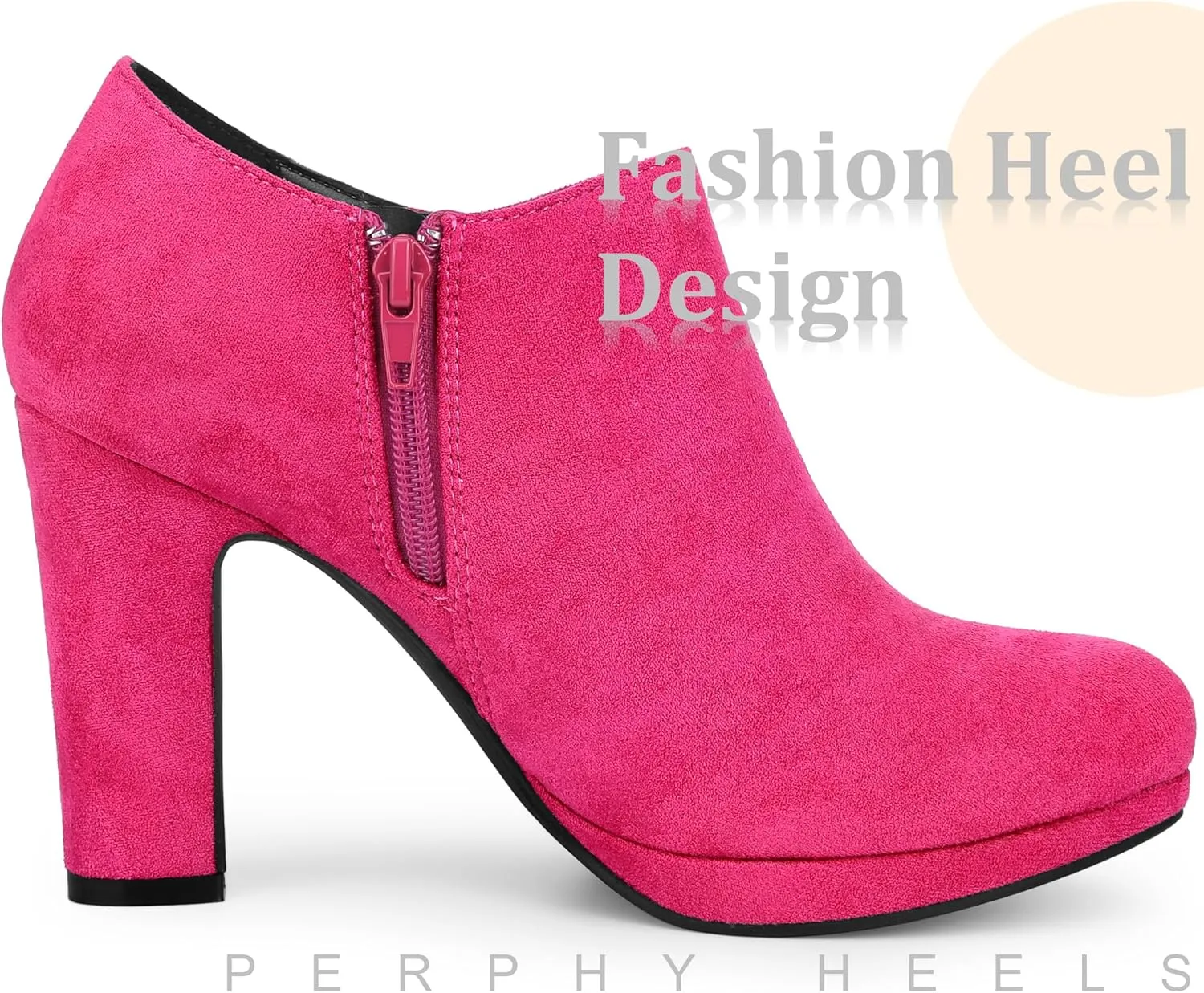 Perphy Round Toe Platform Block Heel Ankle Booties for Women