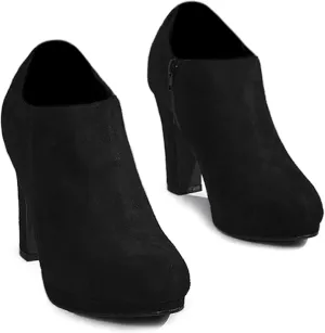 Perphy Round Toe Platform Block Heel Ankle Booties for Women