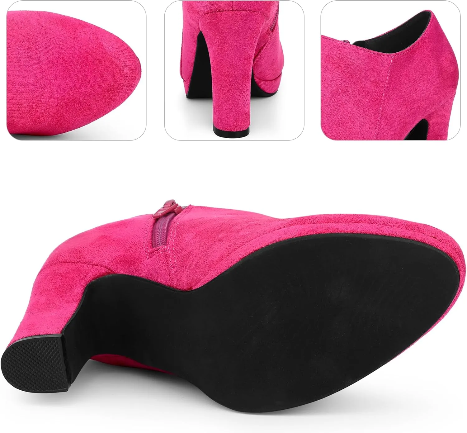 Perphy Round Toe Platform Block Heel Ankle Booties for Women