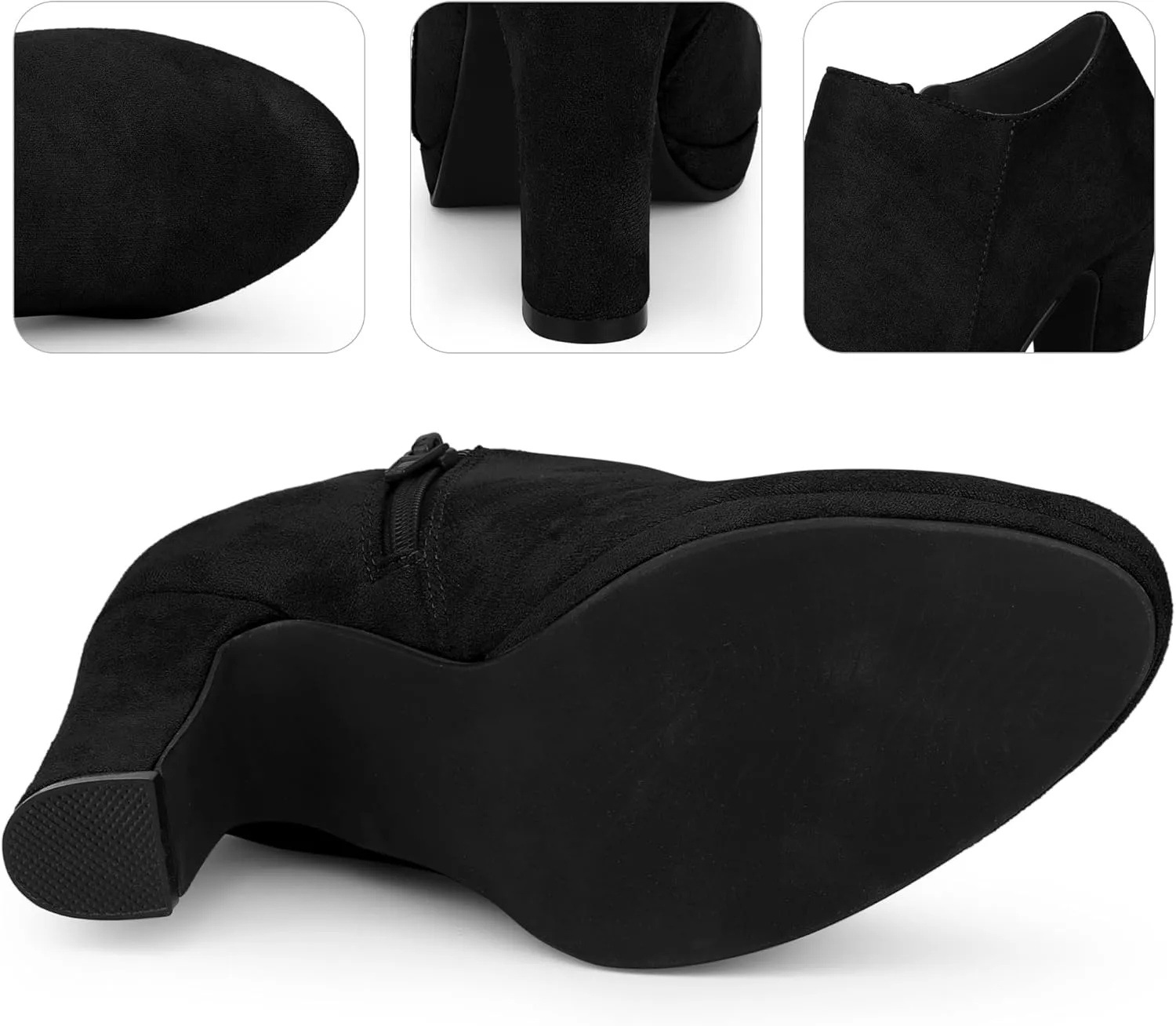 Perphy Round Toe Platform Block Heel Ankle Booties for Women