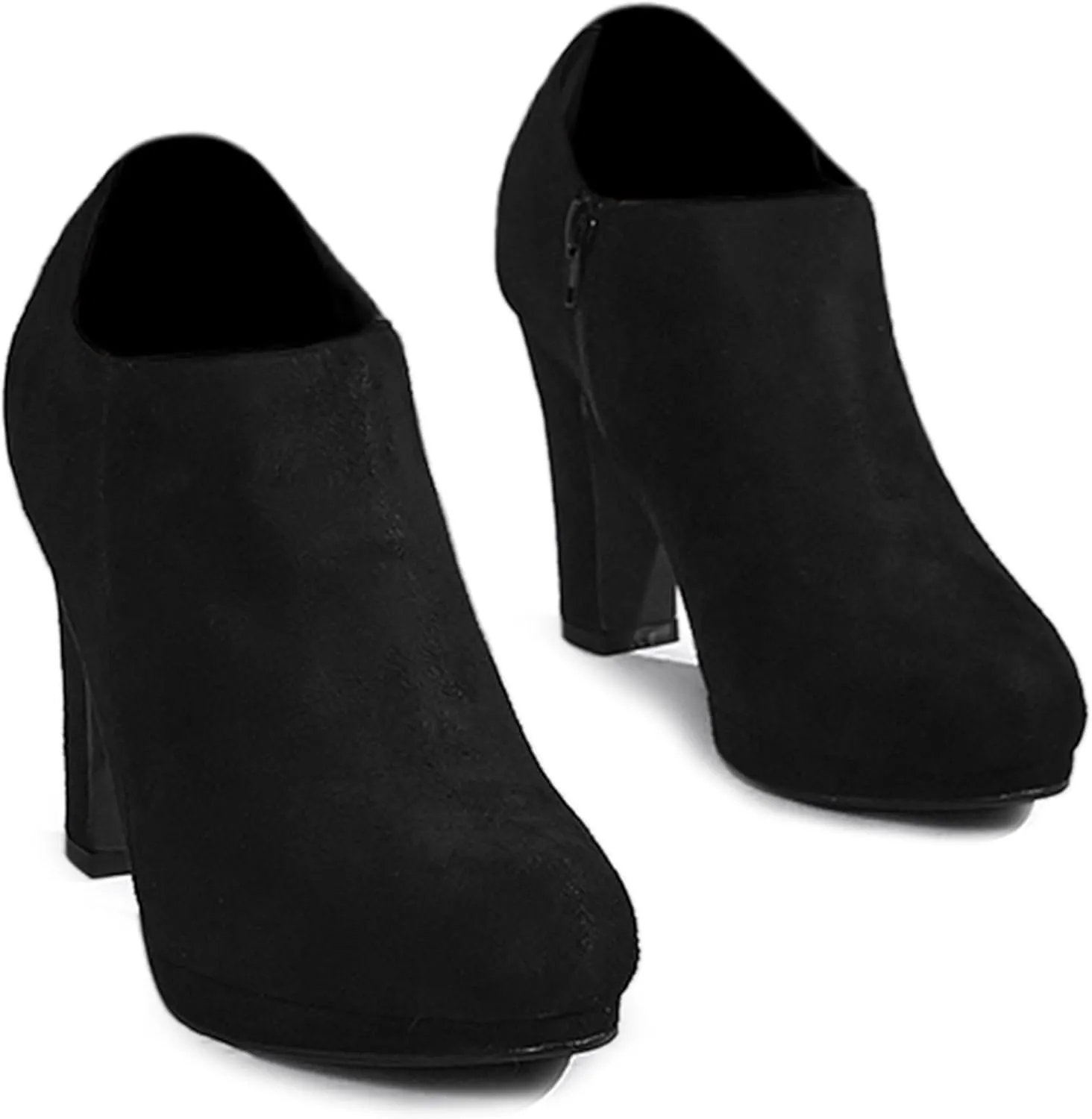 Perphy Round Toe Platform Block Heel Ankle Booties for Women