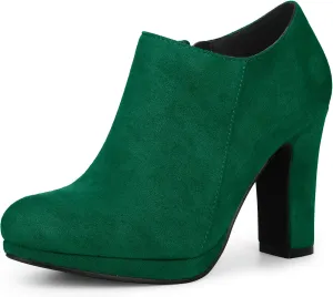 Perphy Round Toe Platform Block Heel Ankle Booties for Women