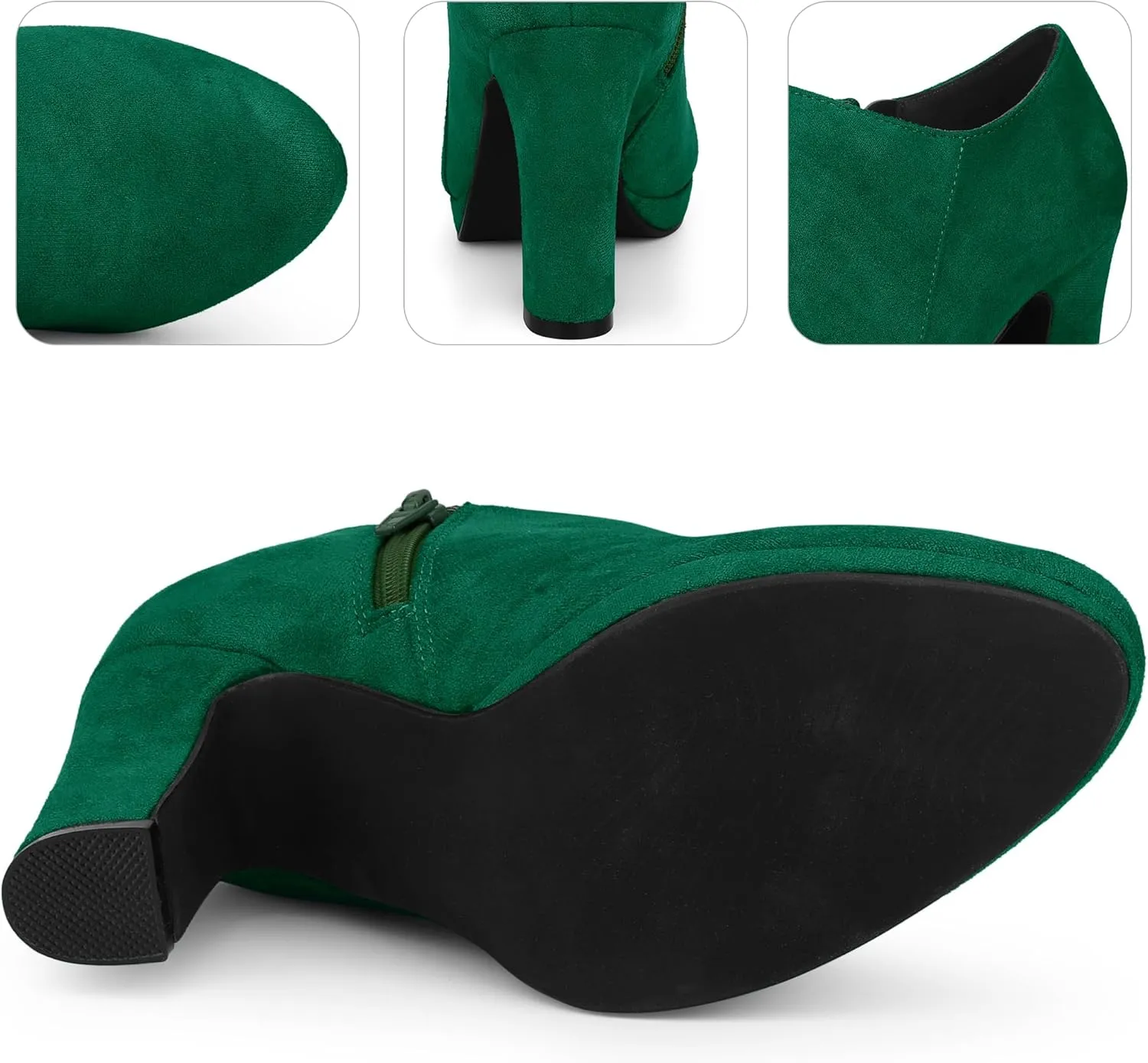 Perphy Round Toe Platform Block Heel Ankle Booties for Women