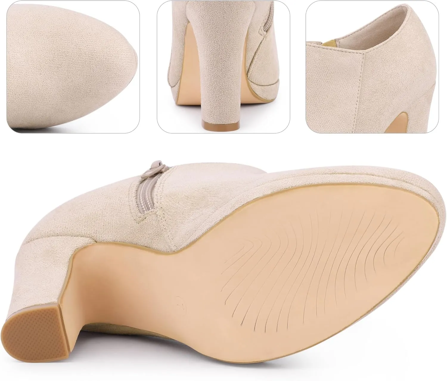 Perphy Round Toe Platform Block Heel Ankle Booties for Women
