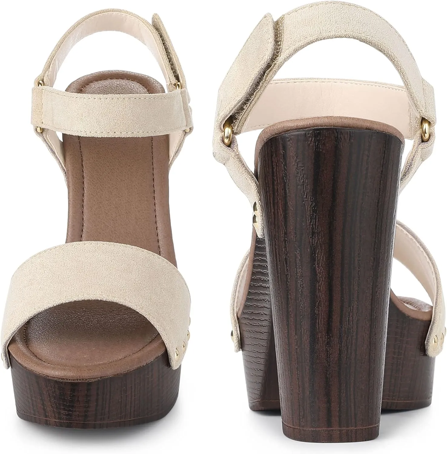 Perphy Round Toe Platform Slingback Chunky Heel Sandals for Women