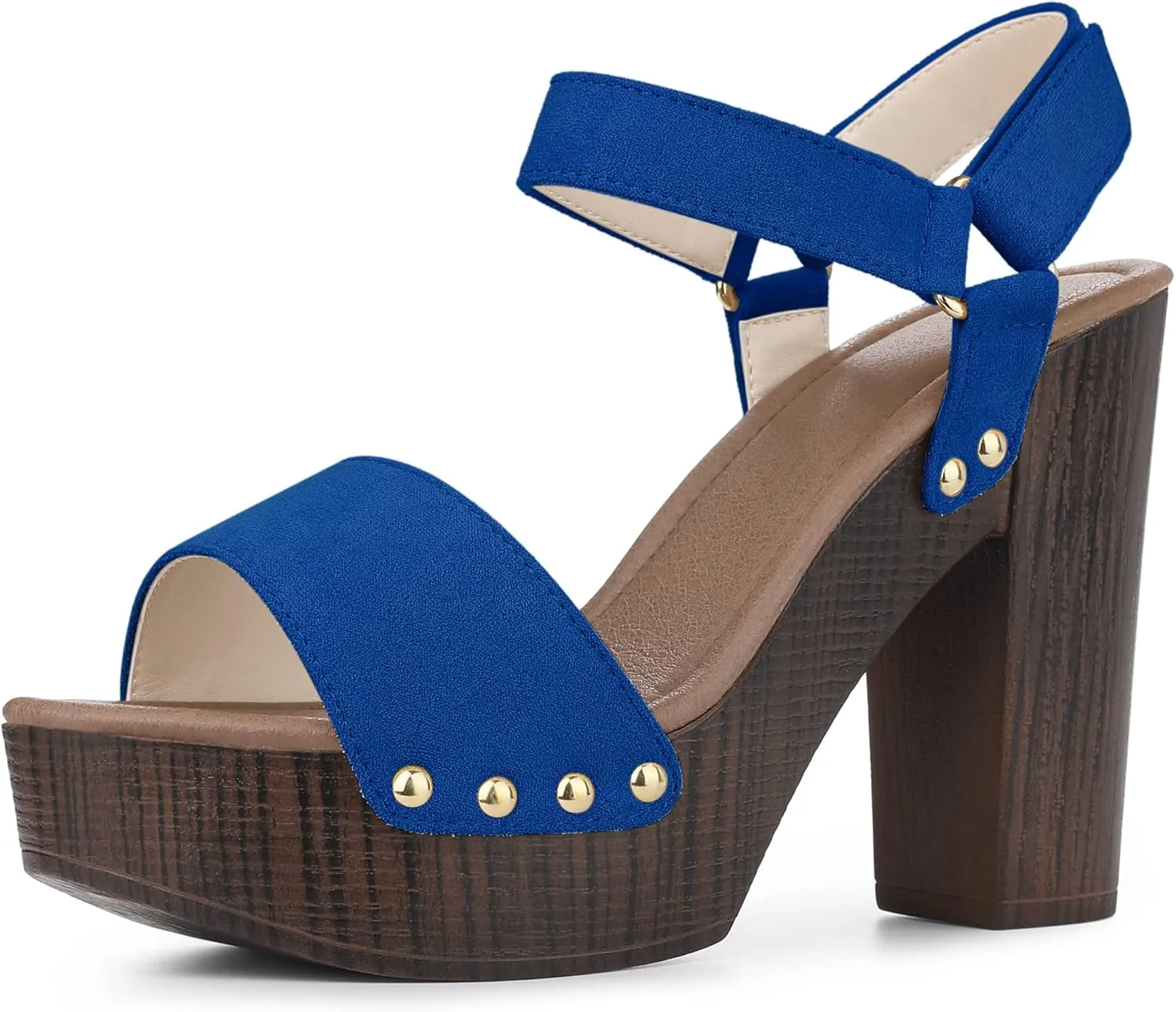 Perphy Round Toe Platform Slingback Chunky Heel Sandals for Women
