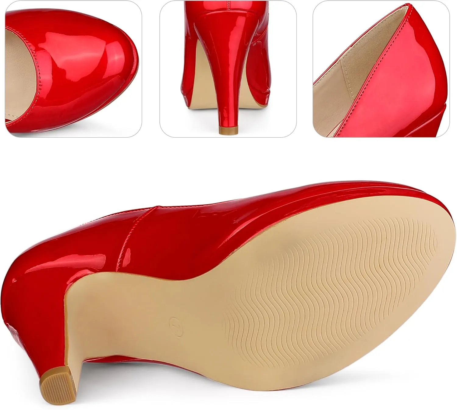 Perphy Round Toe Platform Stiletto Heel Mary Jane Pumps for Women