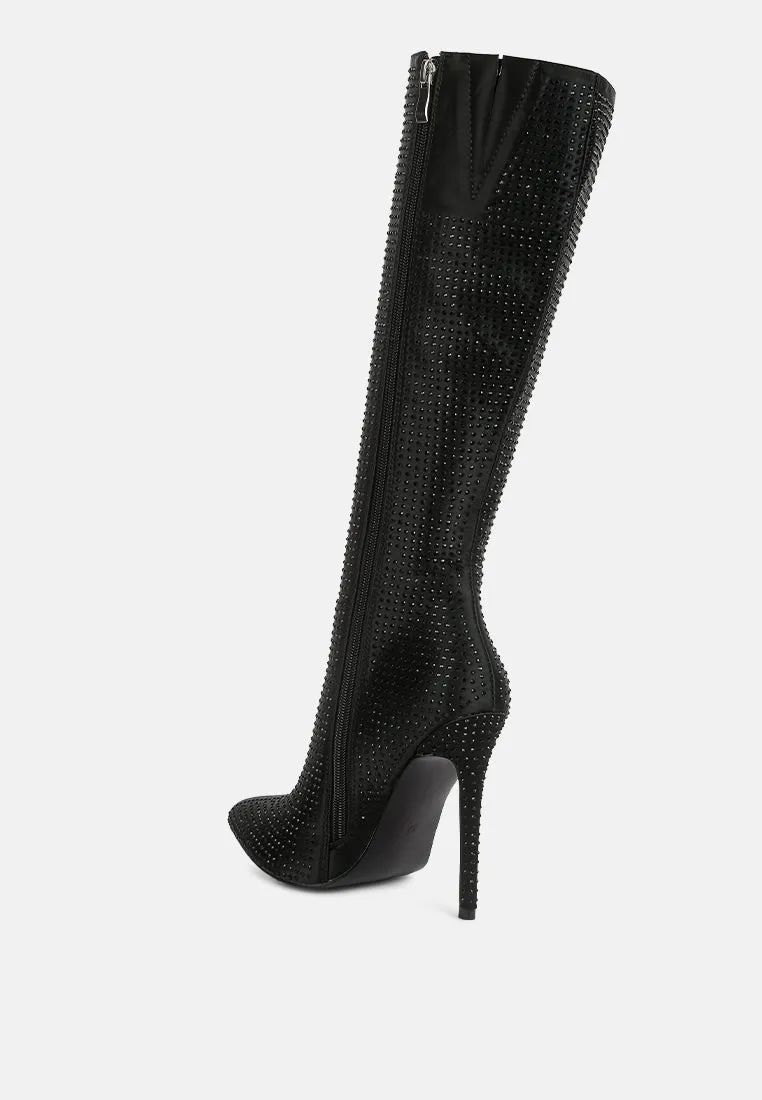 Pipette Diamante Set High Heeled Calf Boot By Ruw
