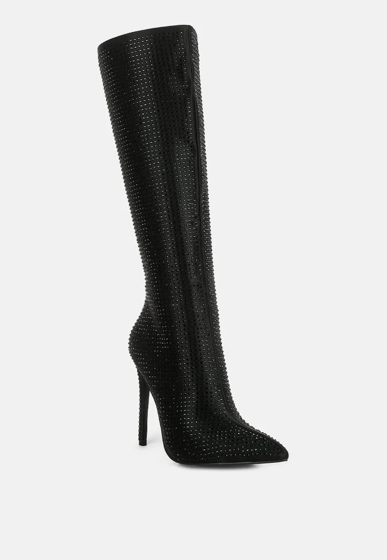 Pipette Diamante Set High Heeled Calf Boot By Ruw