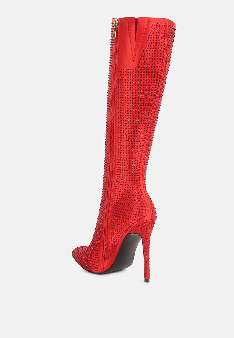 Pipette Diamante Set High Heeled Calf Boot By Ruw