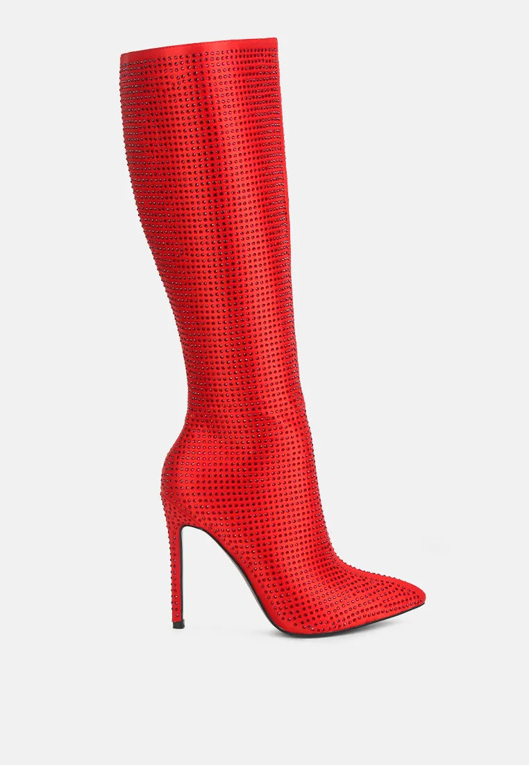 Pipette Diamante Set High Heeled Calf Boot By Ruw