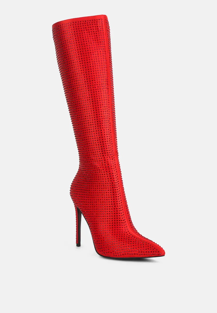 Pipette Diamante Set High Heeled Calf Boot By Ruw