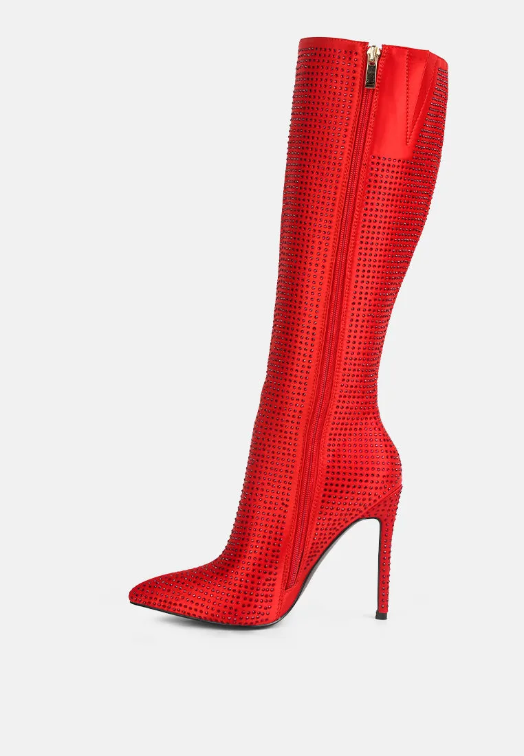 Pipette Diamante Set High Heeled Calf Boot By Ruw