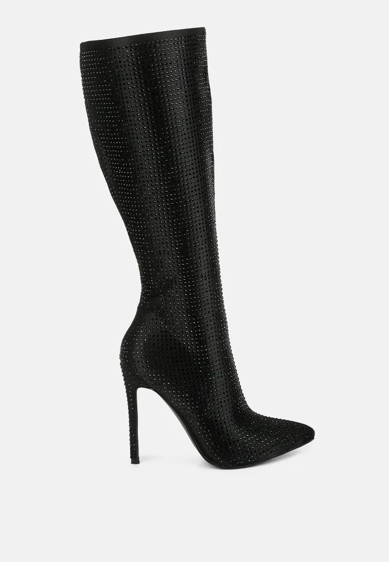 Pipette Diamante Set High Heeled Calf Boot By Ruw