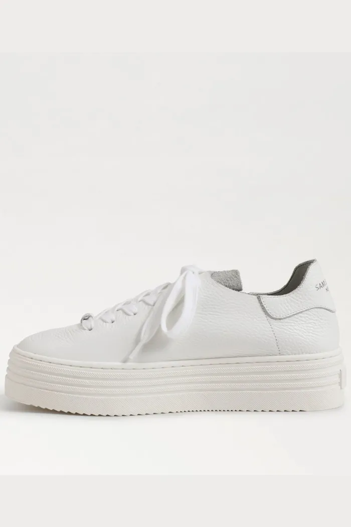 Pippy Lace Up Platform Sneaker - White Leather