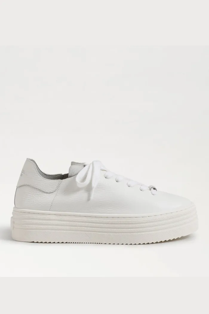Pippy Lace Up Platform Sneaker - White Leather