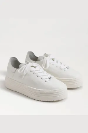 Pippy Lace Up Platform Sneaker - White Leather
