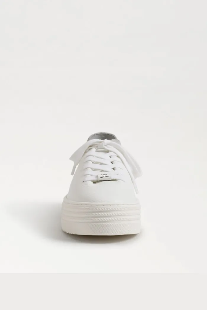 Pippy Lace Up Platform Sneaker - White Leather