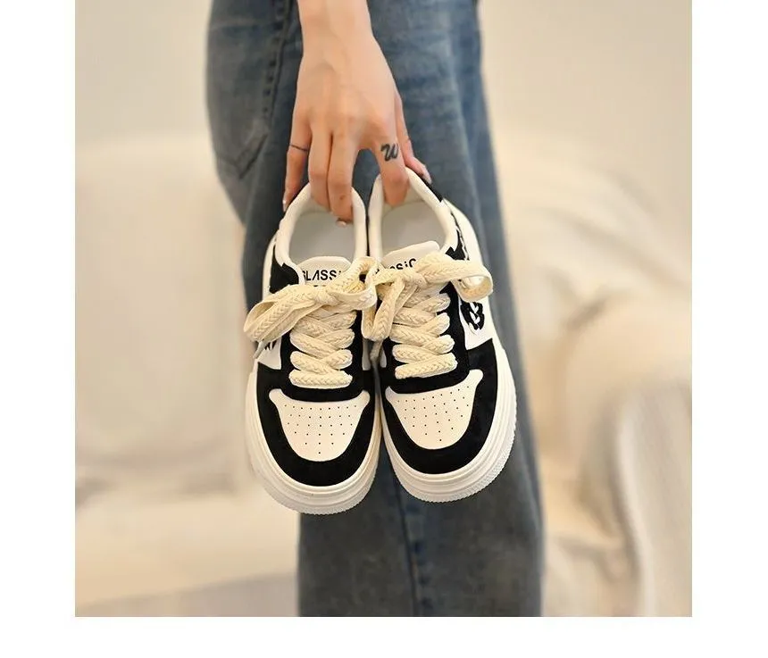 Platform Stitch Panel Sneakers