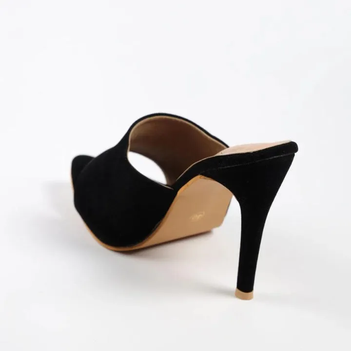 Pointed Toe Black Pencil Heel