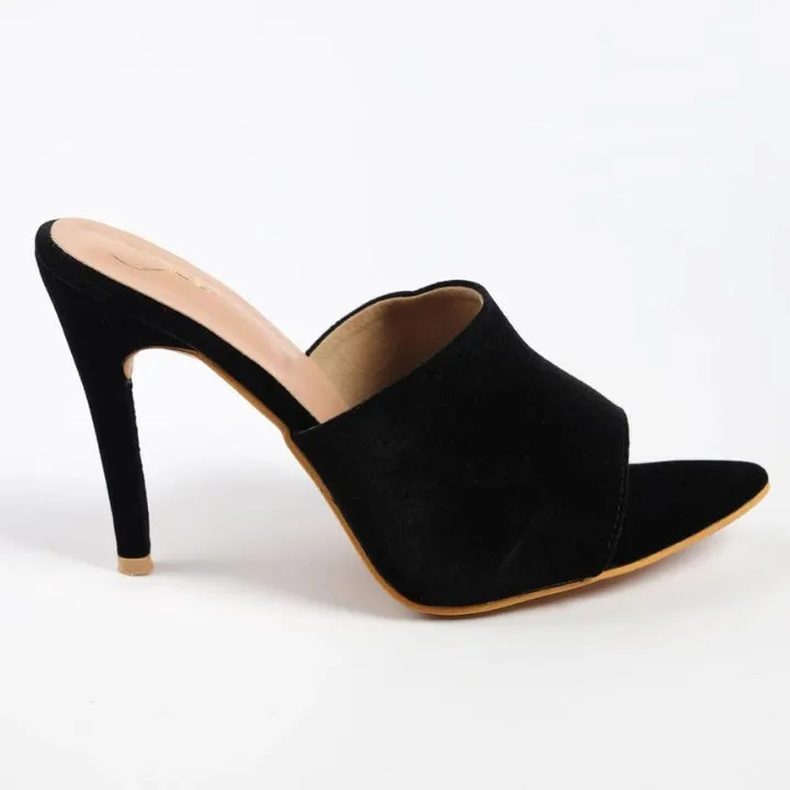 Pointed Toe Black Pencil Heel
