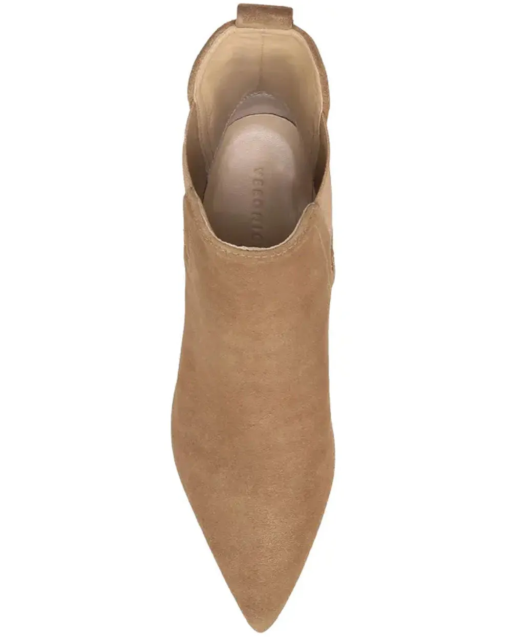 Pointed Toe Wedge Iluska Bootie in Latte Suede