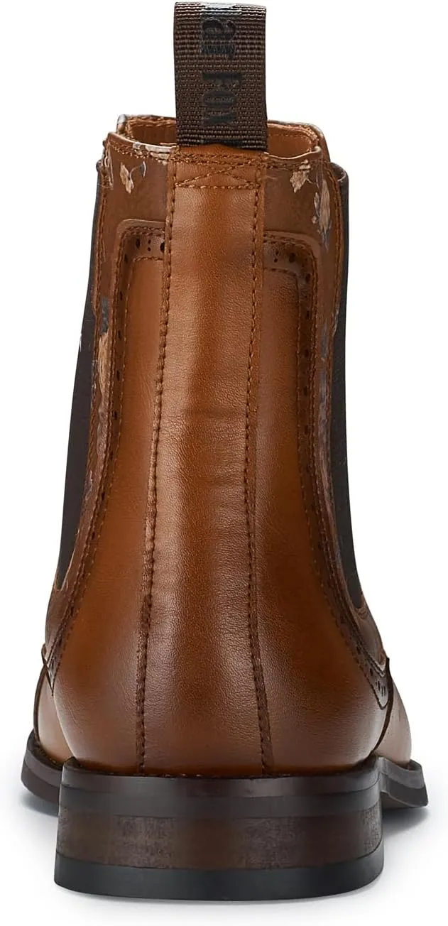 Polar Fox Frederick MPX806096 Memory Foam High-Top Chelsea Boots with Floral Trim