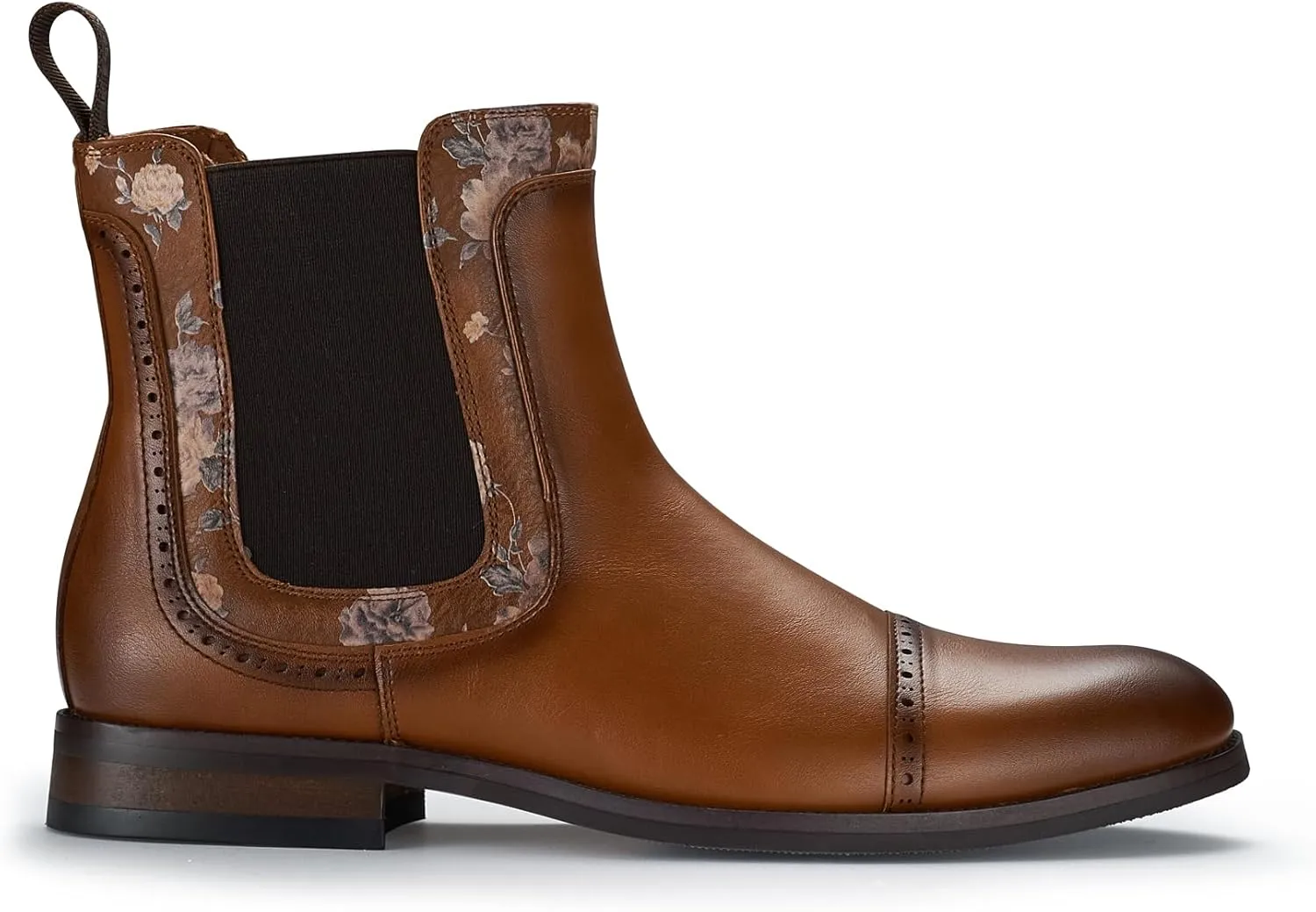 Polar Fox Frederick MPX806096 Memory Foam High-Top Chelsea Boots with Floral Trim