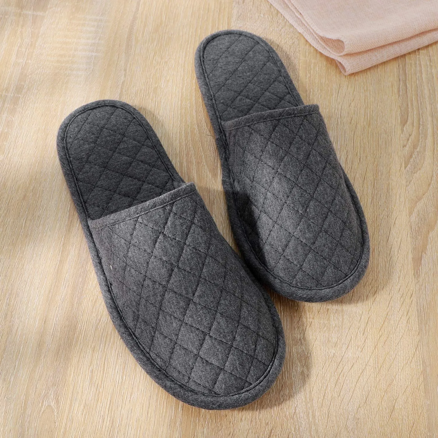 Portable Travel Slipper Spa Hotel Open Toe Sandals Non Disposable Foldable Shoes Guest Indoor House Room Business Trip Party Washable Footwear with Bags