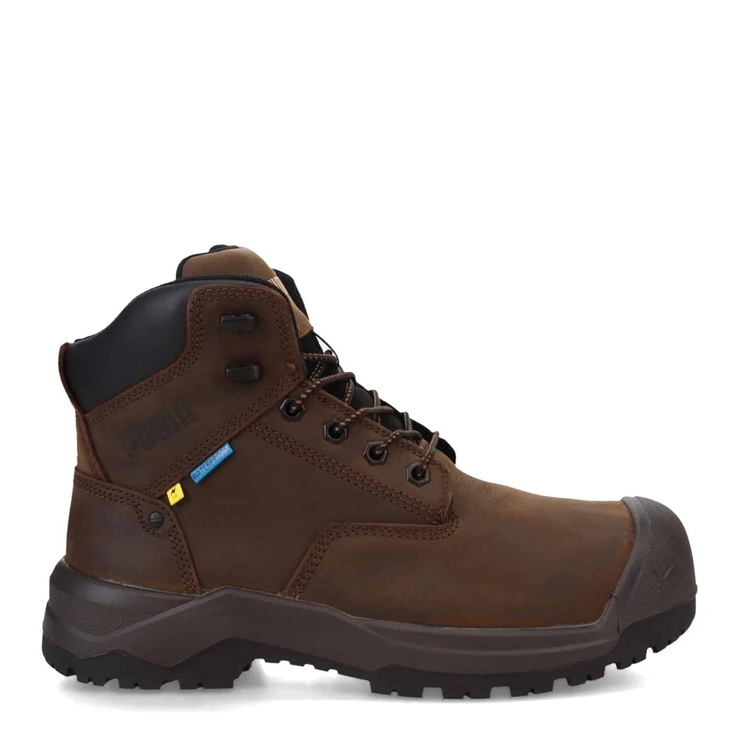 PUMA Men's Granite 6" Metatarsal Guard Composite Toe Industrial Boot, Brown, 12