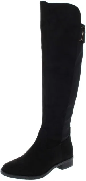 Rebel by Zigi Womens Onya Round Toe Knee High Fashion Boots, Black, Size 6.0