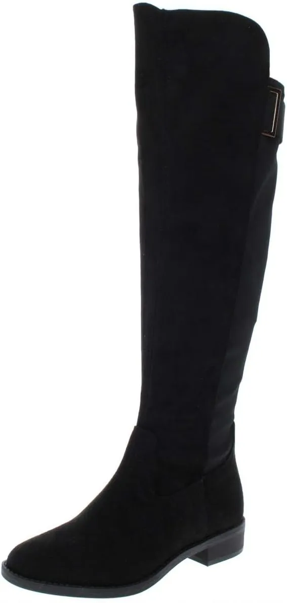 Rebel by Zigi Womens Onya Round Toe Knee High Fashion Boots, Black, Size 6.0