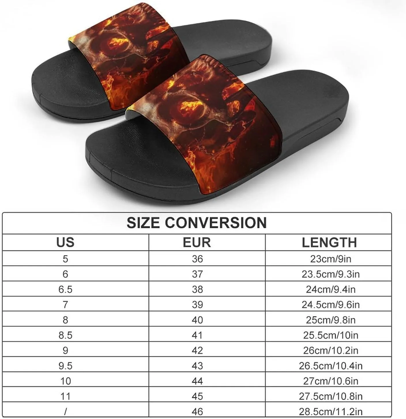 Red Flame Skull Fashion Womens And Mens Slippers House Shower Shoes Indoor Outdoor Beach