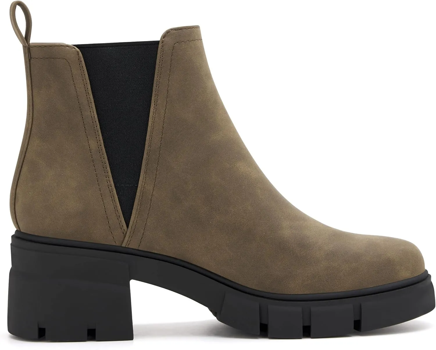 REDTOP Women's Chelsea Boots Elastic Chunky Block Heel Platform Lug Sole Ankle Booties