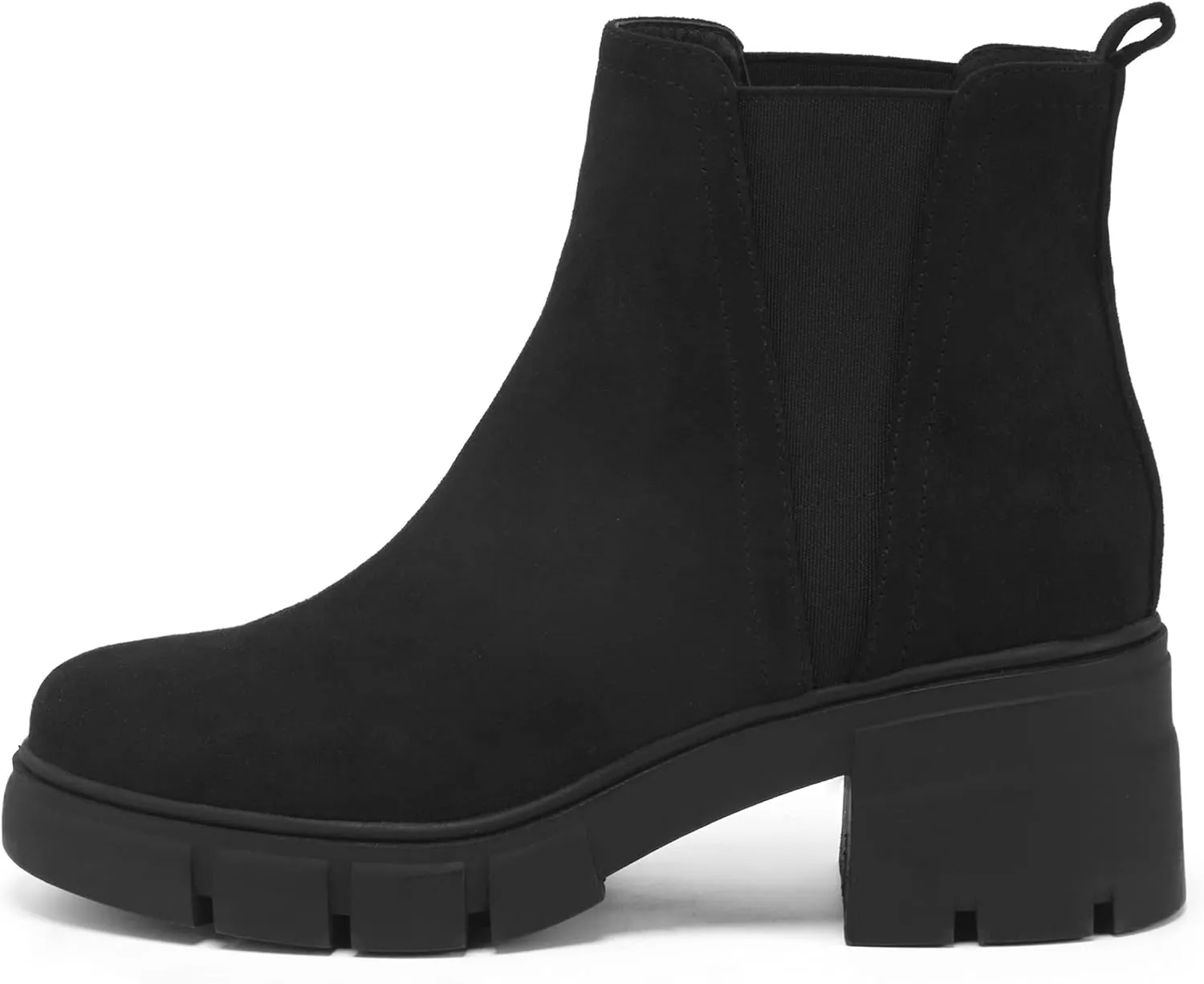 REDTOP Women's Chelsea Boots Elastic Chunky Block Heel Platform Lug Sole Ankle Booties