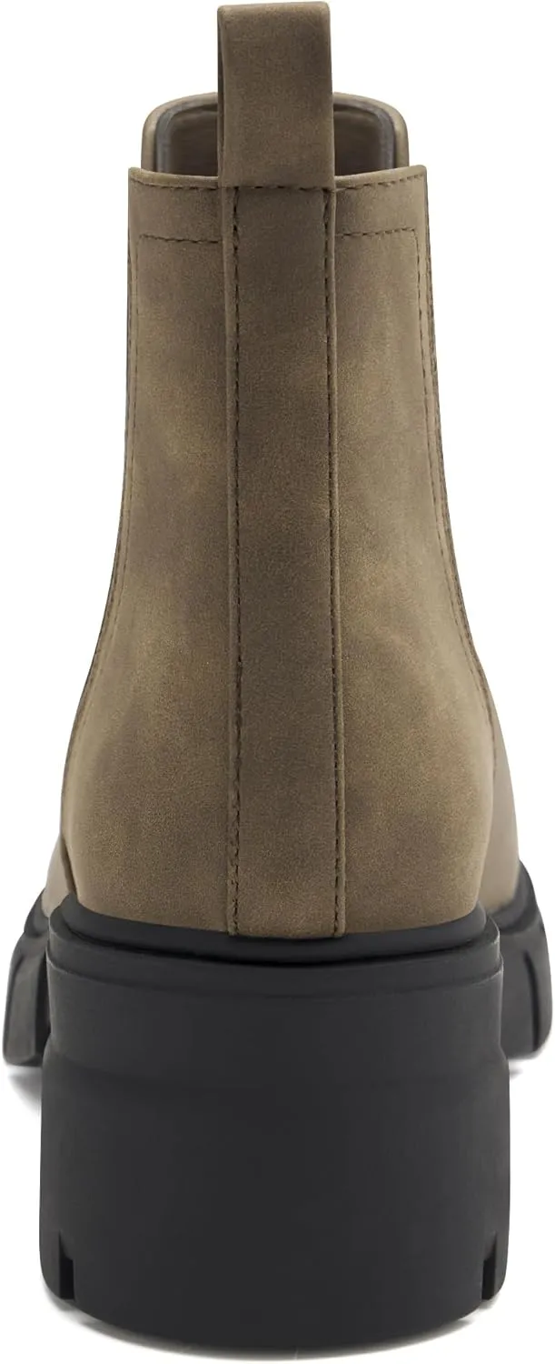 REDTOP Women's Chelsea Boots Elastic Chunky Block Heel Platform Lug Sole Ankle Booties