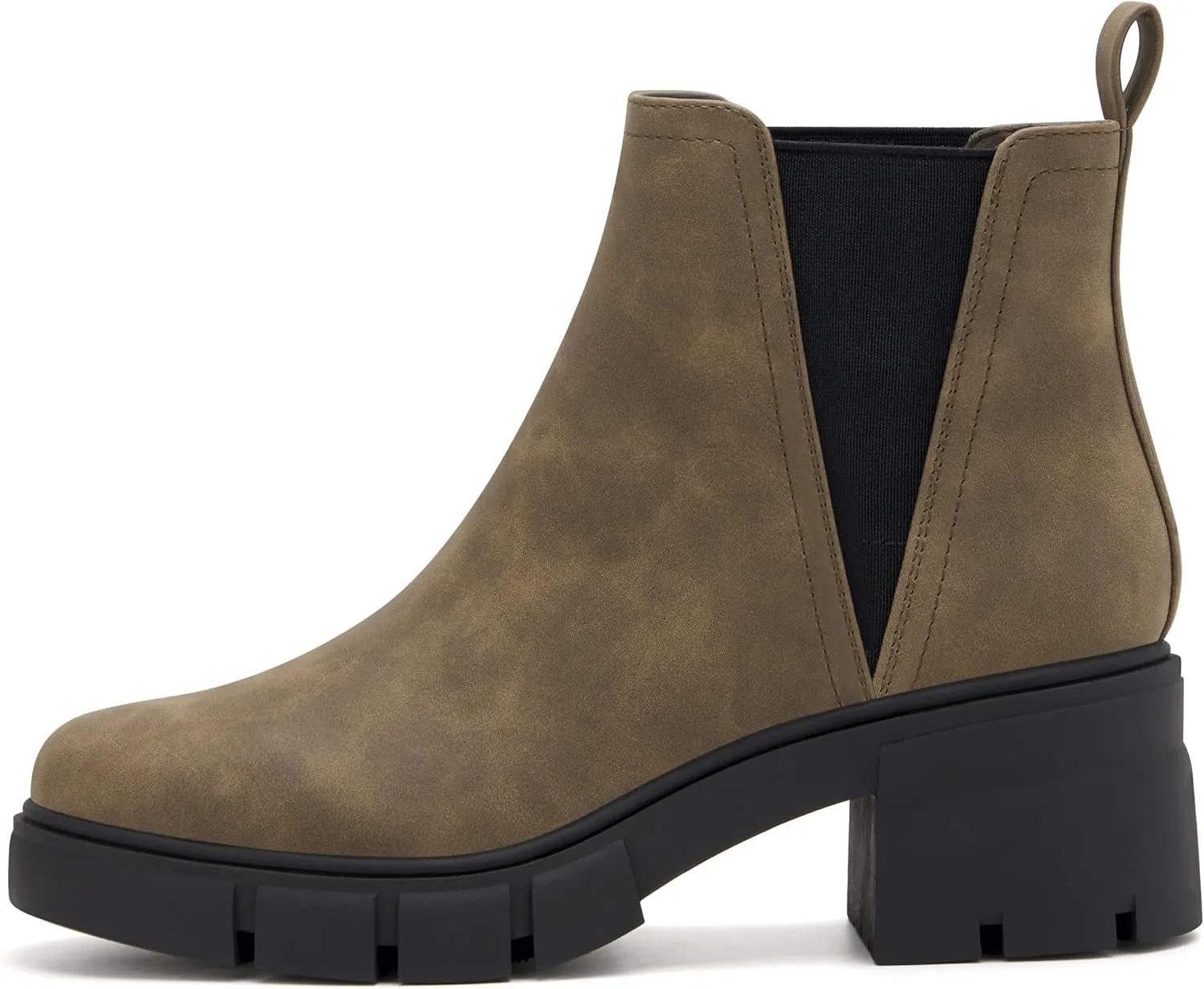 REDTOP Women's Chelsea Boots Elastic Chunky Block Heel Platform Lug Sole Ankle Booties
