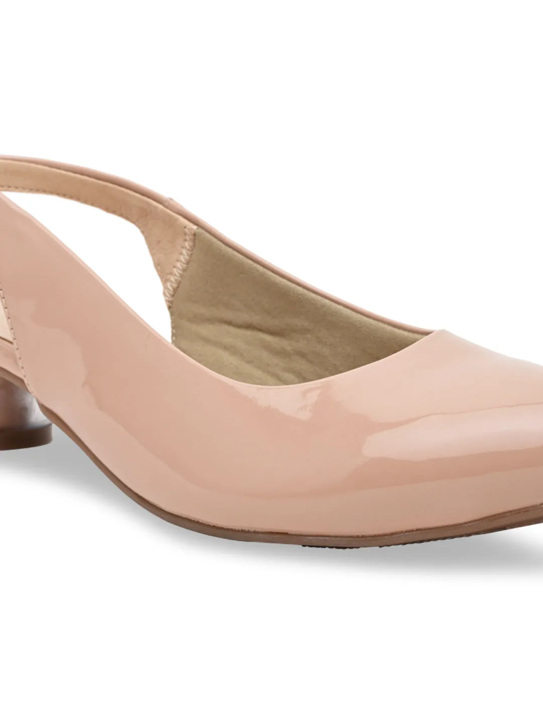 Rocia By Regal Nude Women Round Heel Sling Back Pumps