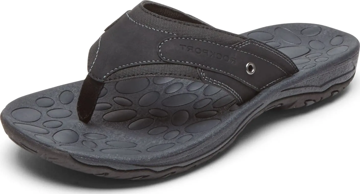 Rockport Women's Hayes Thong Flip-Flop, Black, 12