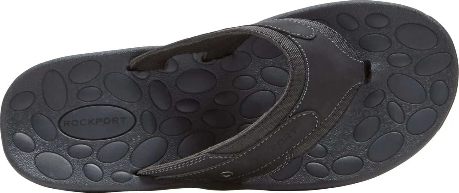 Rockport Women's Hayes Thong Flip-Flop, Black, 12